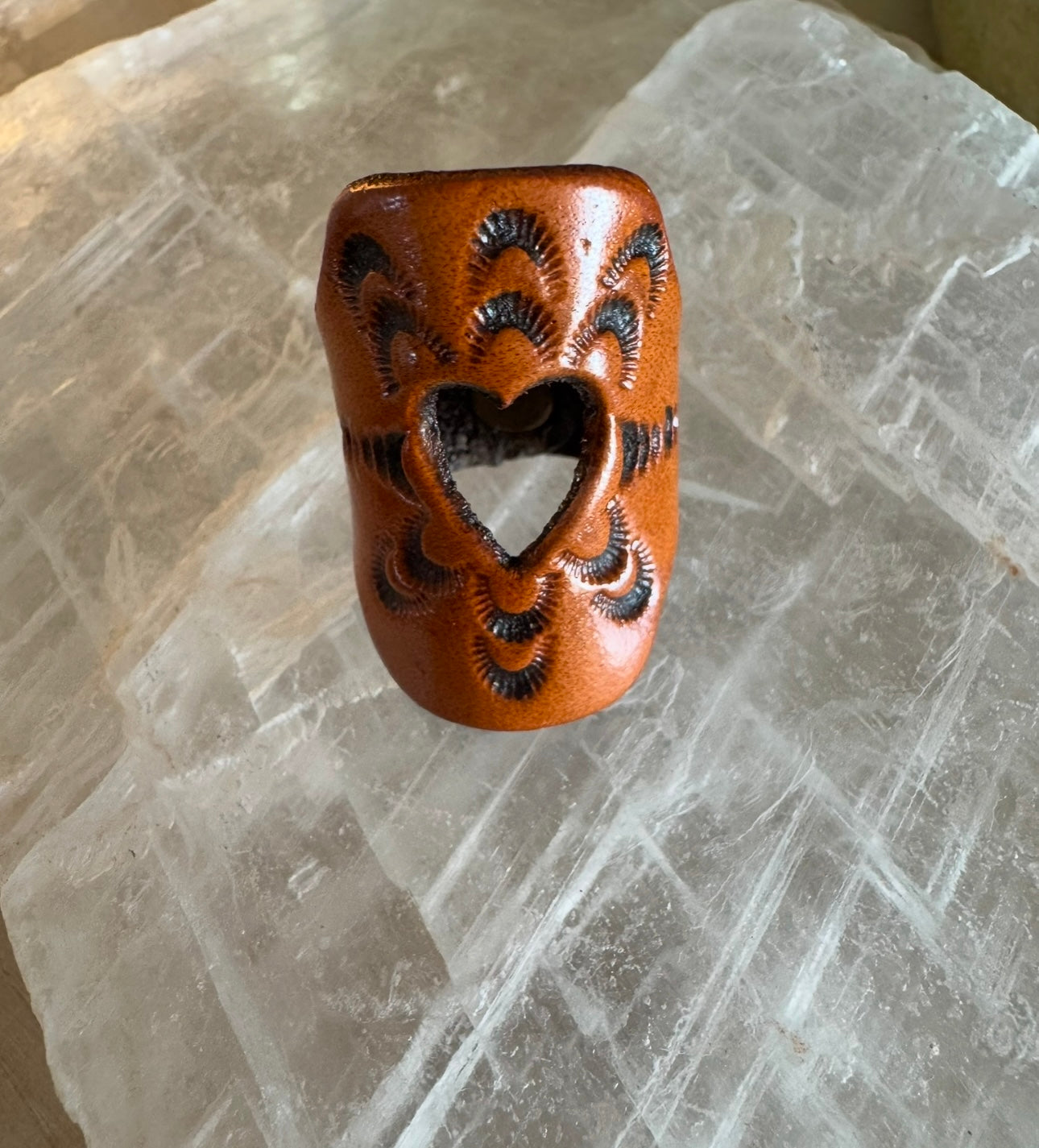 Soulful Heart- Leather Ring