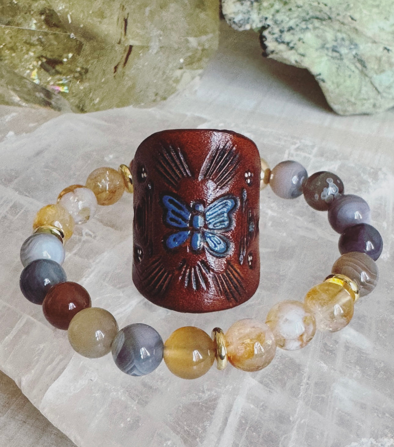 Leather Ring & Gemstone Bracelet Bundles