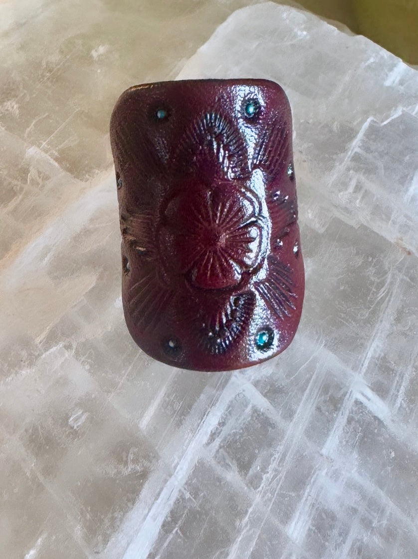 Wildflower- Leather Ring