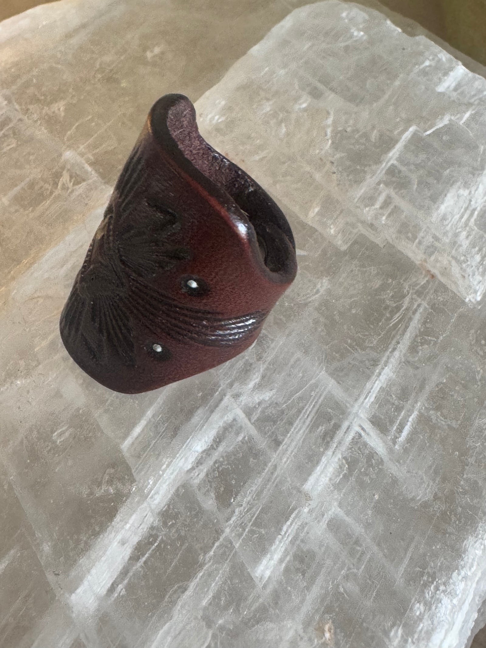 Celestial Glow-Leather Ring