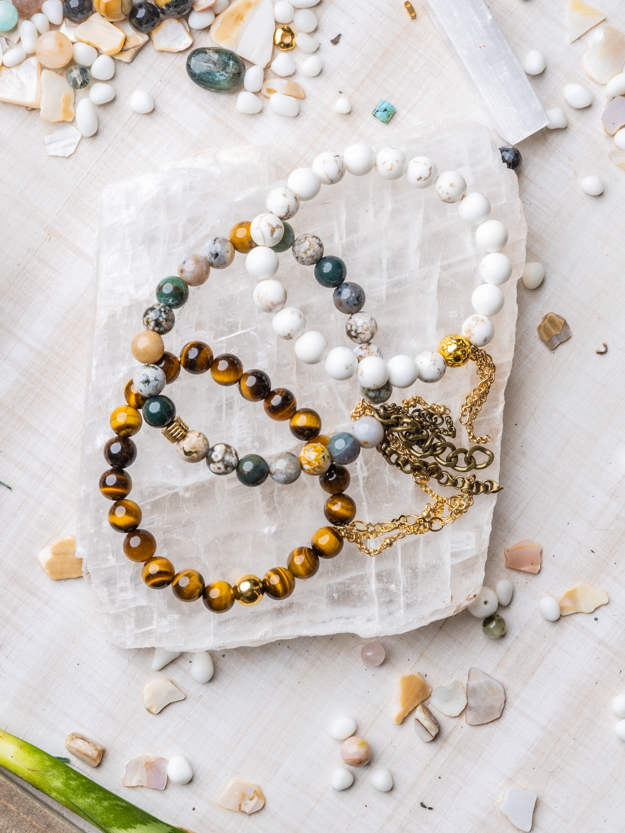 THE HARMONIZING COURAGE STACK ~ GEMSTONE BRACELETS