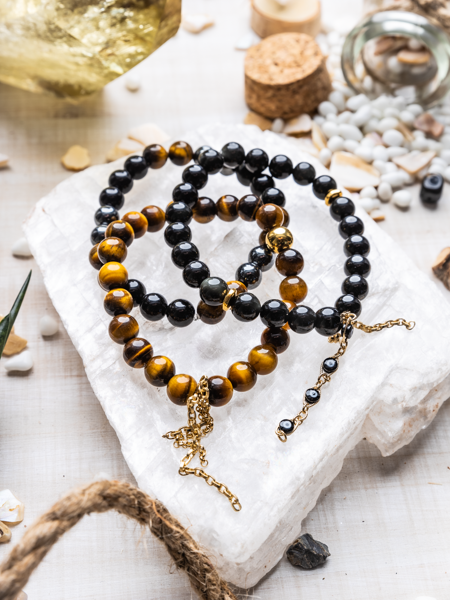 THE SHIELDED BALANCE STACK ~ GEMSTONE BRACELETS