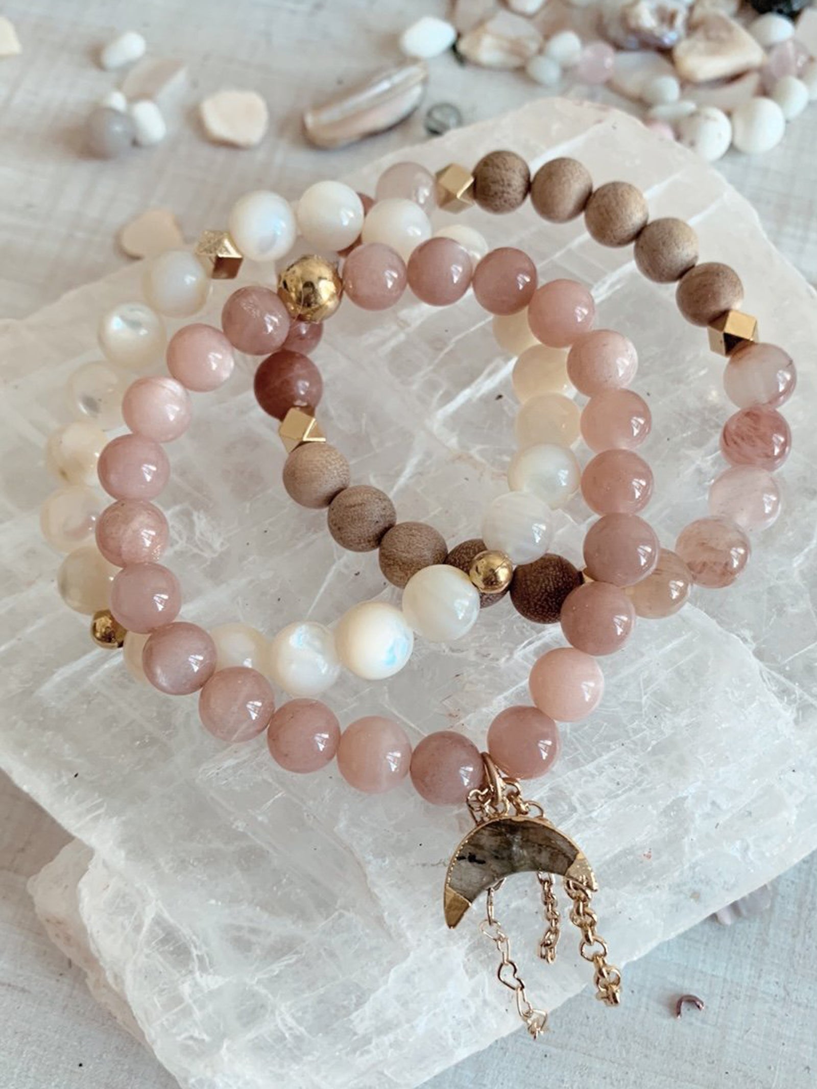 THE DIVINE TRANQUILITY STACK ~ GEMSTONE BRACELETS